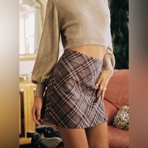 Princess Polly Darwin Mini Skirt Brown Plaid